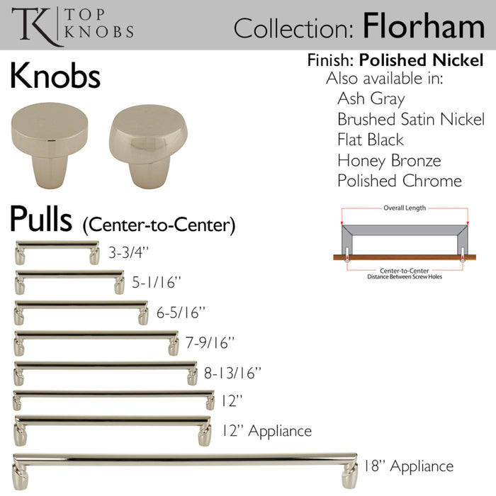 Top Knobs Florham 6 5/16" Center to Center Bar Pull