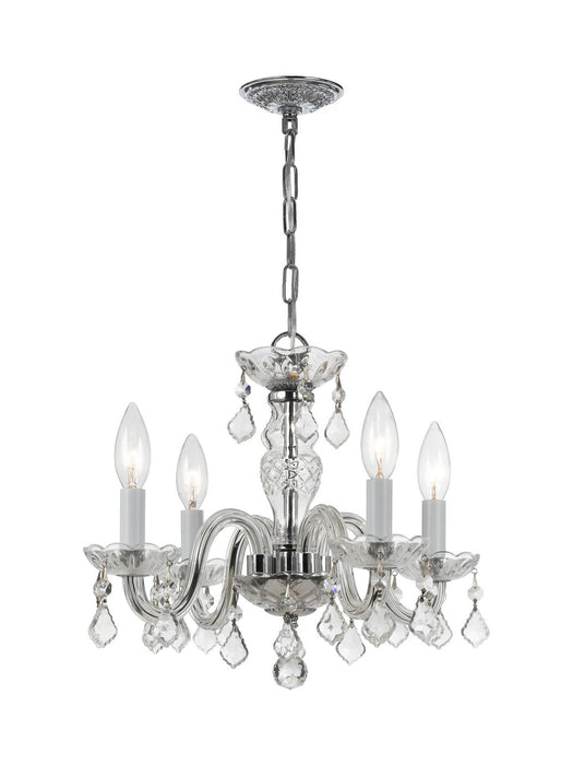 Crystorama - 1064-CH-CL-MWP - Four Light Mini Chandelier - Traditional Crystal - Polished Chrome