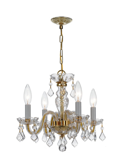 Crystorama - 1064-PB-CL-S - Four Light Mini Chandelier - Traditional Crystal - Polished Brass