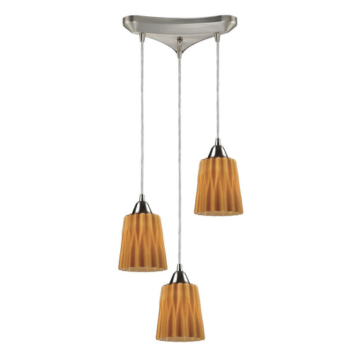 ELK Home - 31141/3AMB - Three Light Pendant - Angles - Satin Nickel