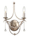 Crystorama - 422-SA - Two Light Wall Sconce - Metro - Antique Silver