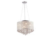 Avenue Lighting - HF1504-SLV - Four Light Dual Mount/Flush & Hanging - Riverside Dr. - Silver Organza Silk