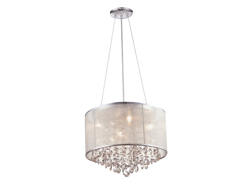 Avenue Lighting - HF1504-SLV - Four Light Dual Mount/Flush & Hanging - Riverside Dr. - Silver Organza Silk