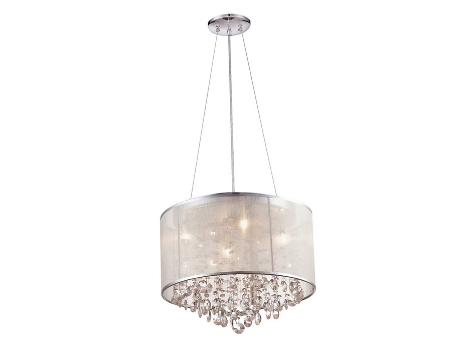 Avenue Lighting - HF1504-SLV - Four Light Dual Mount/Flush & Hanging - Riverside Dr. - Silver Organza Silk