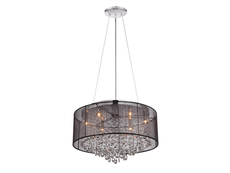 Avenue Lighting - HF1505-BLK - Six Light Dual Mount/Flush & Hanging - Riverside Dr. - Black Organza Silk