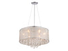 Avenue Lighting - HF1505-SLV - Six Light Dual Mount/Flush & Hanging - Riverside Dr. - Silver Organza Silk