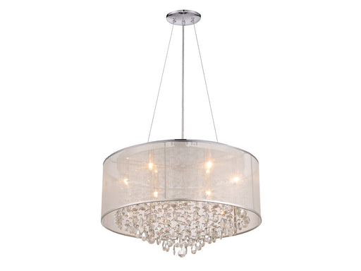 Avenue Lighting - HF1505-SLV - Six Light Dual Mount/Flush & Hanging - Riverside Dr. - Silver Organza Silk