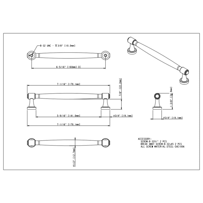 Jeffrey Alexander Jules 160 mm Center-to-Center Bar Pull