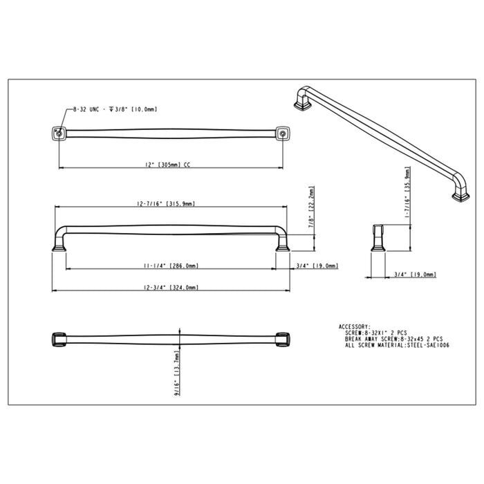 Jeffrey Alexander Fontana 305 mm Center-to-Center Bar Pull
