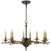 Visual Comfort Signature - CHC 1447BZ/AB - Eight Light Chandelier - Leaf And Arrow - Bronze with Antique Brass