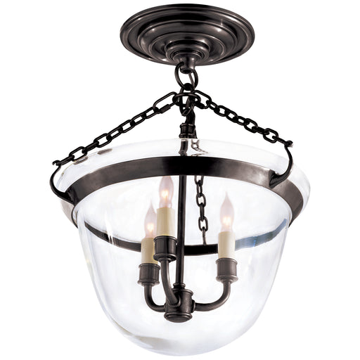 Visual Comfort Signature - CHC 2109BZ - Three Light Semi-Flush Mount - Country Bell Jar - Bronze