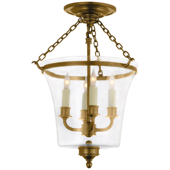Visual Comfort Signature - CHC 2209AB - Four Light Semi-Flush Mount - Sussex Bell Jar - Antique-Burnished Brass