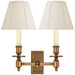 Visual Comfort Signature - S 2212HAB-L - Two Light Wall Sconce - French Library - Hand-Rubbed Antique Brass