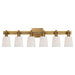 Visual Comfort Signature - TOB 2154HAB-WG - Six Light Linear Bath Sconce - Bryant Bath - Hand-Rubbed Antique Brass