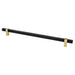 Rivet Rebel 12 inch CC Matte Black Bar and Modern Brushed Gold Posts Appliance Pull