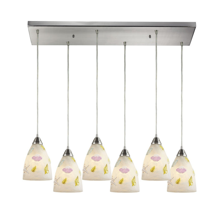 ELK Home - 20000/6RC - Six Light Pendant - Seashore - Satin Nickel