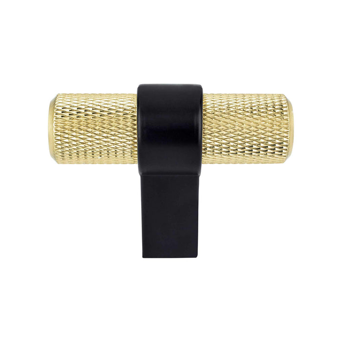 Radial Reign Modern Brushed Gold Bar and Matte Black Post Knob