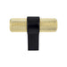 Radial Reign Modern Brushed Gold Bar and Matte Black Post Knob