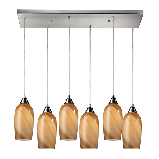 ELK Home - 31137/6RC - Six Light Pendant - Sandstone - Satin Nickel