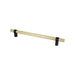 Radial Reign 12 inch CC Modern Brushed Gold Bar and Matte Black Posts Appliance Pull