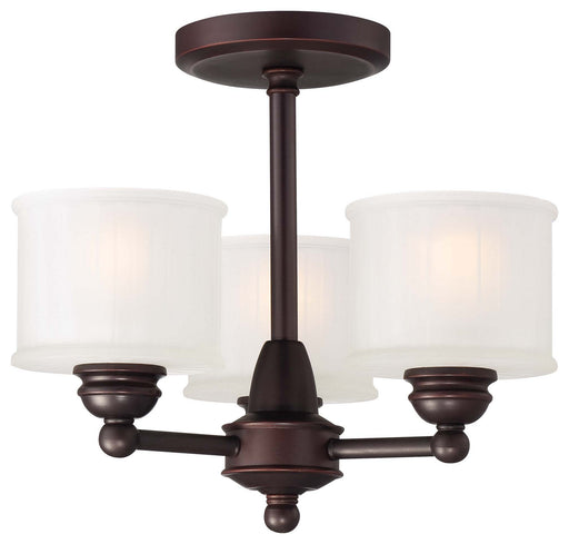 Minka-Lavery - 1738-167 - Three Light Semi Flush Mount - 1730 Series - Lathan Bronze