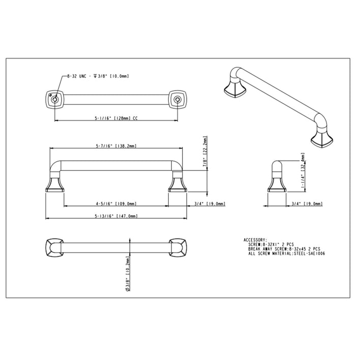 Jeffrey Alexander Griffin 128 mm Center-to-Center Bar Pull