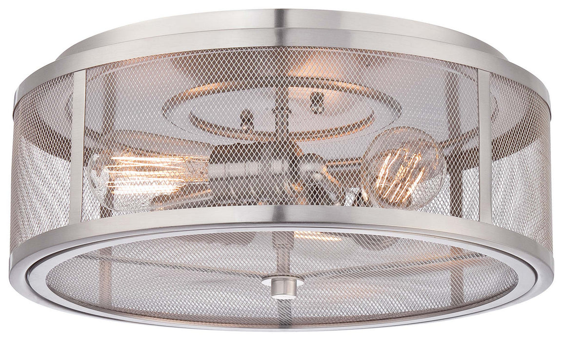 Minka-Lavery - 4133-84 - Three Light Flush Mount - Downtown Edison - Brushed Nickel