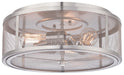 Minka-Lavery - 4133-84 - Three Light Flush Mount - Downtown Edison - Brushed Nickel