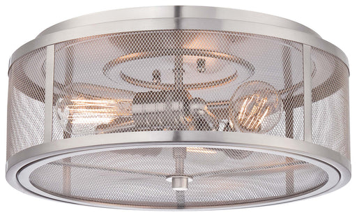 Minka-Lavery - 4133-84 - Three Light Flush Mount - Downtown Edison - Brushed Nickel