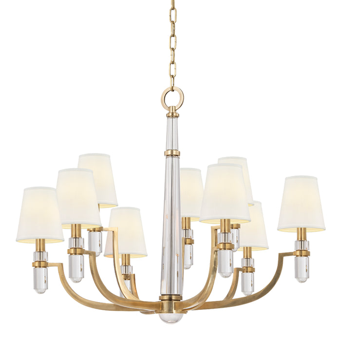 Hudson Valley - 989-AGB-WS - Nine Light Chandelier - Dayton - Aged Brass