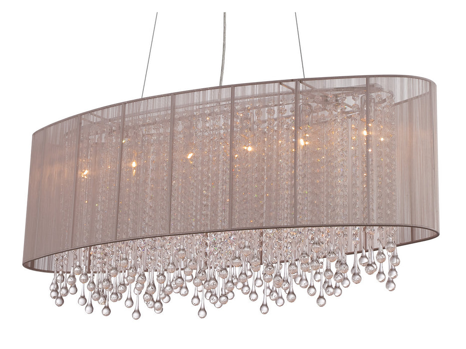 Avenue Lighting - HF1503-TP - Six Light Chandelier - Beverly Dr. - Taupe Silk String