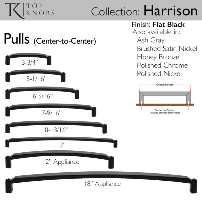 Top Knobs Harrison 12" Center to Center Appliance Pull