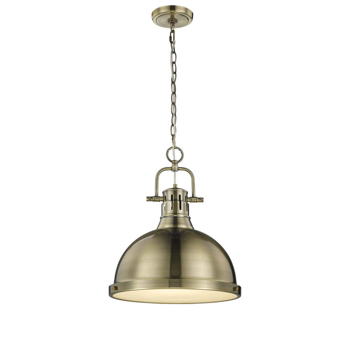 Golden - 3602-L AB-AB - One Light Pendant - Duncan AB - Aged Brass