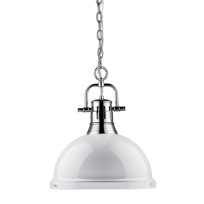 Golden - 3602-L CH-WH - One Light Pendant - Duncan CH - Chrome