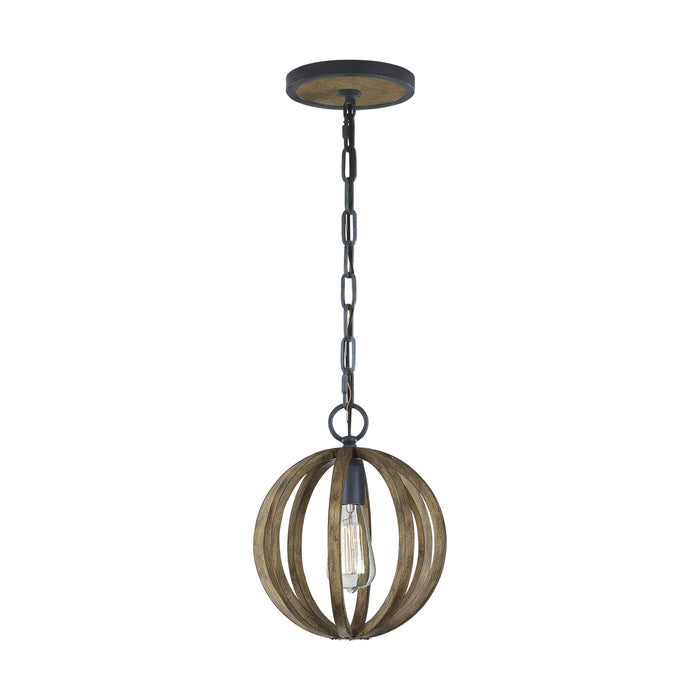 Visual Comfort Studio - P1302WOW/AF - One Light Mini Pendant - Allier - Weathered Oak Wood / Antique Forged Iron