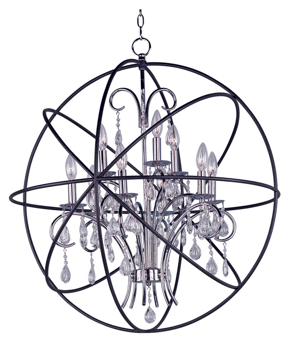 Maxim - 25145ARPN - Nine Light Pendant - Orbit - Anthracite / Polished Nickel