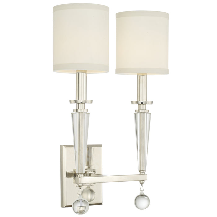 Crystorama - 8102-PN - Two Light Wall Sconce - Paxton - Polished Nickel