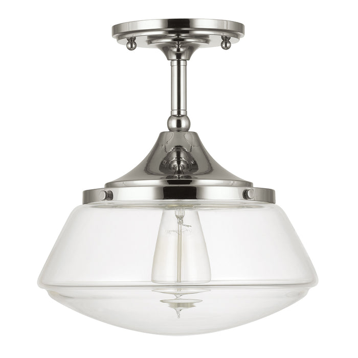 Capital Lighting - 3533PN-134 - One Light Semi-Flush Mount - Schoolhouse - Polished Nickel