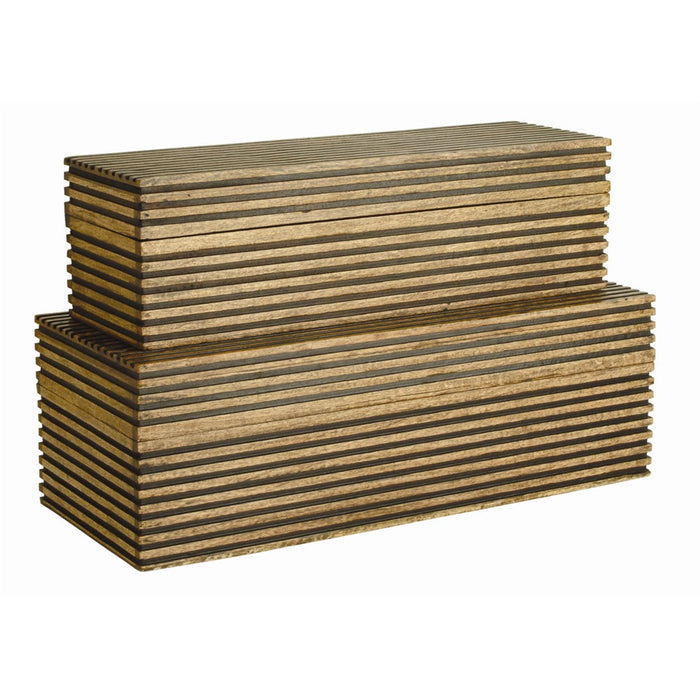 Arteriors - 2222 - Boxes, Set of 2 - Trinity - Light Brown