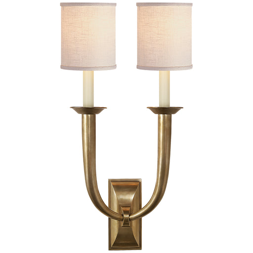 Visual Comfort Signature - S 2021HAB-L - Two Light Wall Sconce - French Deco Horn - Hand-Rubbed Antique Brass