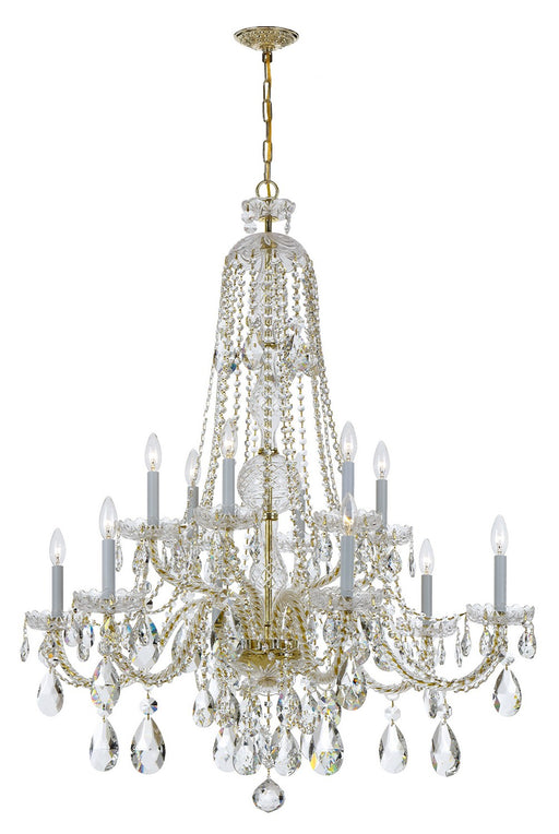 Crystorama - 1114-PB-CL-MWP - 12 Light Chandelier - Traditional Crystal - Polished Brass