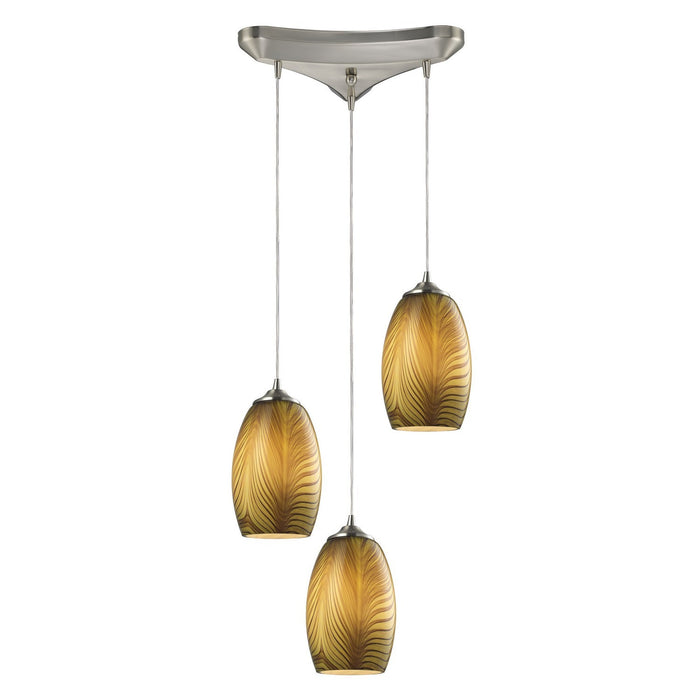 ELK Home - 31630/3 - Three Light Pendant - Tidewaters - Satin Nickel