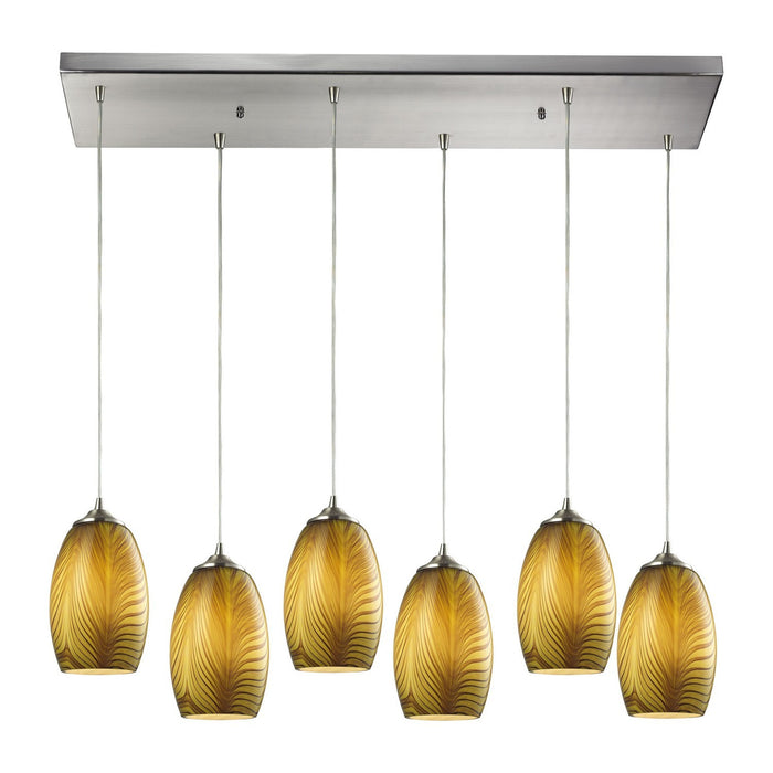 ELK Home - 31630/6RC - Six Light Pendant - Tidewaters - Satin Nickel