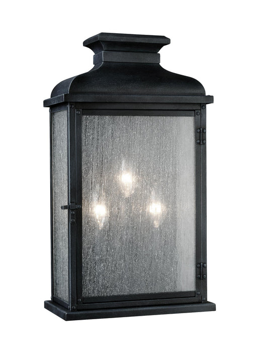 Visual Comfort Studio - OL11104DWZ - Three Light Lantern - Pediment - Dark Weathered Zinc