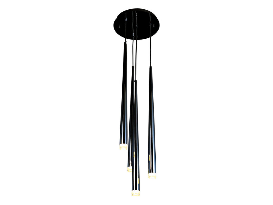 Avenue Lighting - HF2104-BLK - Four Light Pendant - Highland Ave. - Black
