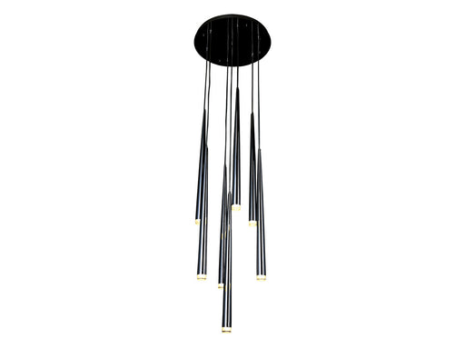 Avenue Lighting - HF2107-BLK - Seven Light Pendant - Highland Ave. - Black