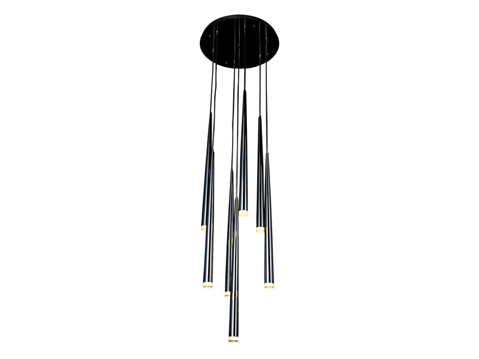 Avenue Lighting - HF2107-BLK - Seven Light Pendant - Highland Ave. - Black