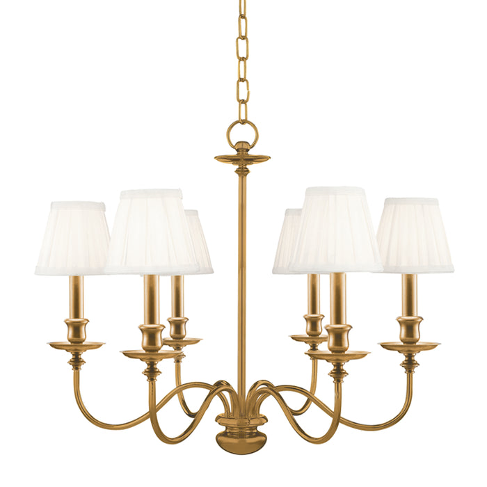 Hudson Valley - 4036-AGB - Six Light Chandelier - Menlo Park - Aged Brass