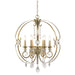 Golden - 1323-6 WG - Six Light Chandelier - Ella - White Gold