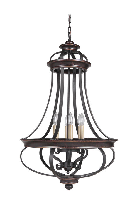 Craftmade - 38736-AGTB - Six Light Foyer Chandelier - Stafford - Aged Bronze/Textured Black